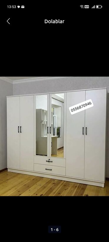 Dolablar: Yeni, Açılan, 3 qapılı Düz dolab, Qarderob, paltar dolabı, Azərbaycan — 7
