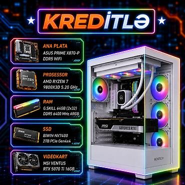 ssd kart: ➡️Render and Gaming Pc – | Ryzen 7 9800XD 5.20 GHZ | RTX 5070 Ti 16GB — 1