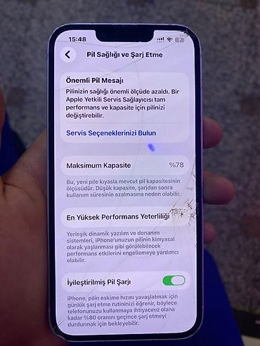 çat: IPhone 14, 128 GB, Ağ, Qırıq — 5