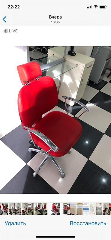 berber mebeli: Gözəllik salonu üçün mebel dəsti - Qırmızı salon kresloları – — 1