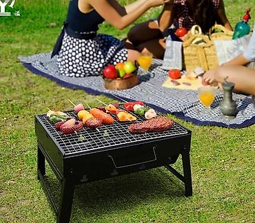 Manqallar, qrillər, barbekyu: Manqal barbeku (yeni) Piknik manqali 🔺35x27 sm olcide 🔺cemodan — 6