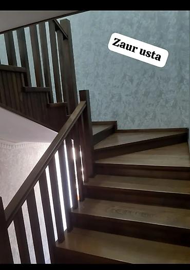 taxta usta: Taxta pilləkənlərin hazırlanması. Pilləkənlər tam qurudulmuş müxtəlif — 7