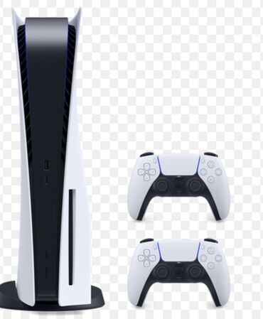 PlayStation 5 konsolu, iki ədəd DualSense simsiz pultu ilə birlikdə