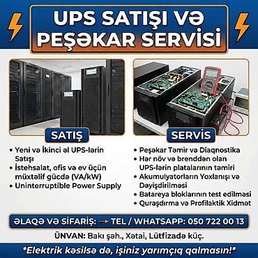 gunluk utu isi: UPS satışı və peşəkar servis Xidmət və məhsullar: - Yeni və ikinci əl — 1