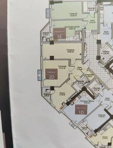 квартира токмок сниму: 2 бөлмө, 60 кв. м, Элитка, 8 кабат, ПСО (өзү оңдоп түзөтүп бүтүү үчүн)