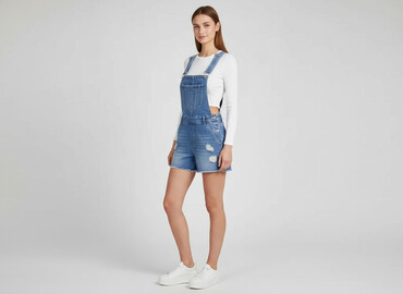 krótkie spodenki ogrodniczki damskie: Boohoo, Ogrodniczki damskie, rozmiar XS