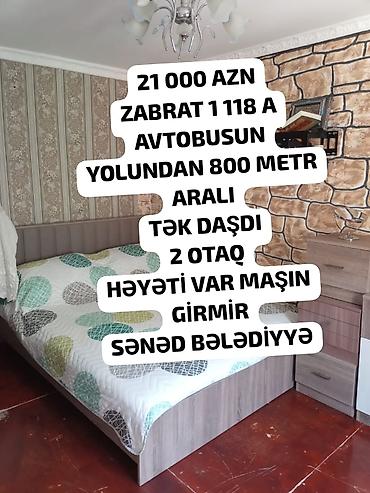 zabrat ev: Zabrat qəsəbəsində yerləşən təkdaş tikili ev. - 2 otaq - Həyətyanı — 1