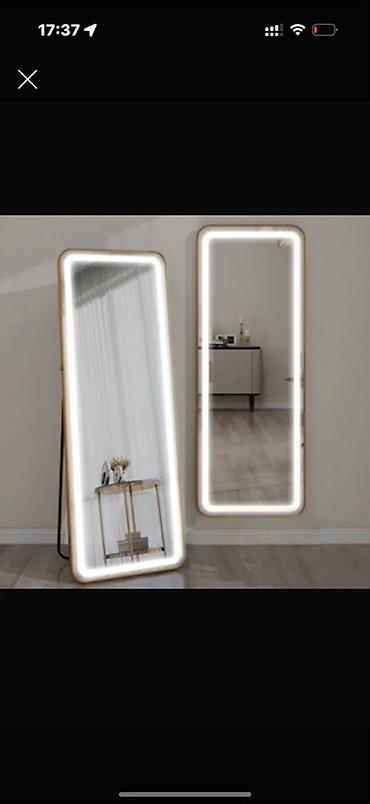 Напольное зеркало с LED‑подсветкой - Прямоугольная форма с at lalafo.kg Напольное зеркало с LED‑подсветкой - Прямоугольная форма с