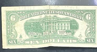 suviner pullar: Satirik kolleksiya əşyası – “SEX DOLLARS” 6-lıq parodiya əskinas - Ön — 2