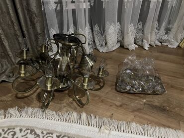 Растения: Люстра, 8 ламп, Стекло