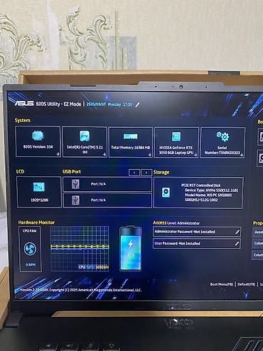 ASUS: Yeni ASUS TUF Gaming, 16 ", Intel Core i5, 512 GB, Ünvandan götürmə, Ödənişli çatdırılma, Rayonlara çatdırılma — 4