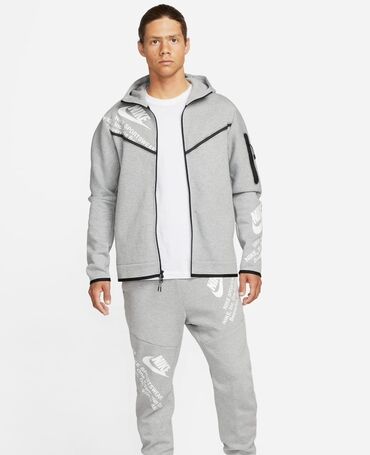 найк толстовка: Мужская толстовка, L (EU 40), Nike, Б/у, цвет - Серый, Платная доставка, Самовывоз