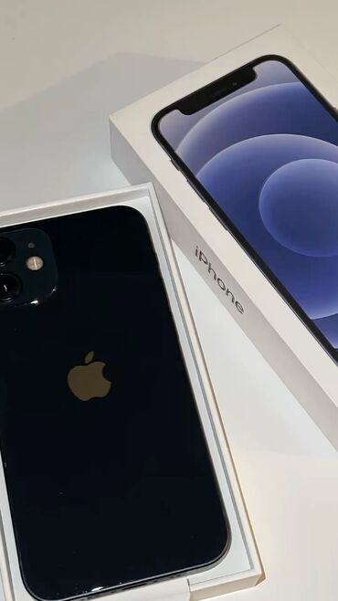 корпоративная сим: IPhone 12, Б/у, 128 ГБ, Синий, Чехол, 89 %