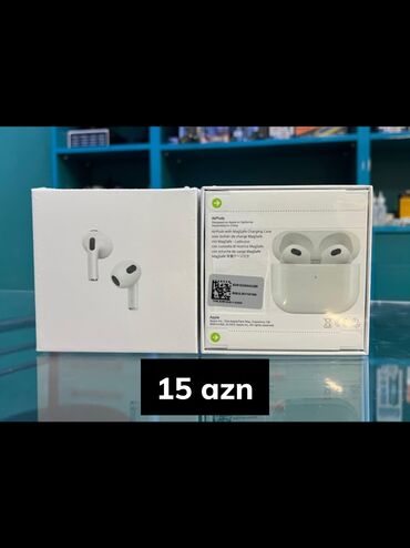 Mikrofonlar: Yeni Simsiz (Bluetooth) Qulaqcıqlar, Apple, rəng - Ağ