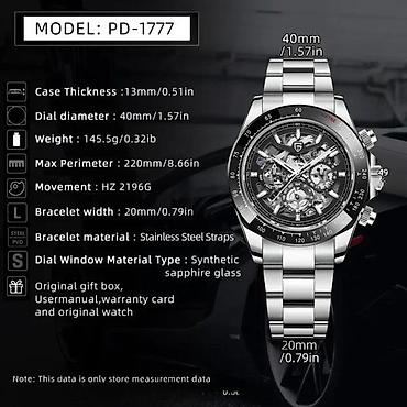 Ručni satovi: PAGANI DESIGN PD-1777 Skeleton - 40mm - Crna PAGANI DESIGN PD-1777 — 2