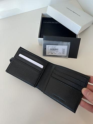 emporio armani eynək: Emporio Armani kişi pulqabı — təbii dəri, yeni (qutuda) Satılır — 4