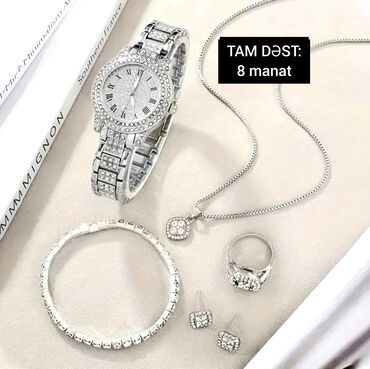 Bijuteriya dəstləri: ZƏRGƏRLİK DƏSTİ – parlaq damla formalı daşlarla — 7