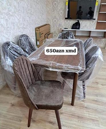 masa dəst: Yemək otağı dəsti – masa və 6 ədəd stul - Dəst: 1 ədəd düzbucaqlı — 1