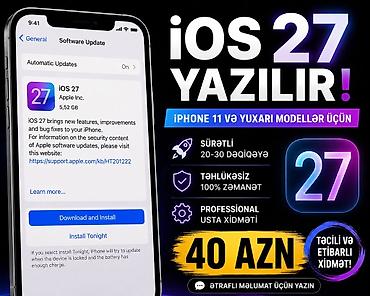 iphone təmiri: IOS 27 yazılması xidməti - iPhone 11 və yuxarı modellər üçün - — 1