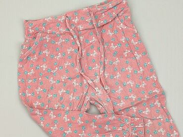 różowe spodnie z wysokim stanem: Spodnie domowe 9-12 m, wzrost - 80 cm., stan - Zadowalający