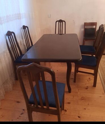 usaq stol stulu: Для гостиной, Прямоугольный стол, 6 стульев