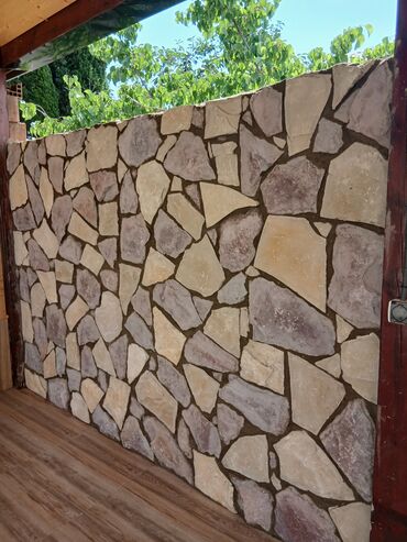 Dekorativ daşlar: Təbii daşdan hazırlanmış divar üzlüyü, müxtəlif ölçülü və formalı — 2