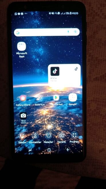 samsung s10 plus: Samsung A7, 64 GB, rəng - Göy, Sensor, İki sim kartlı