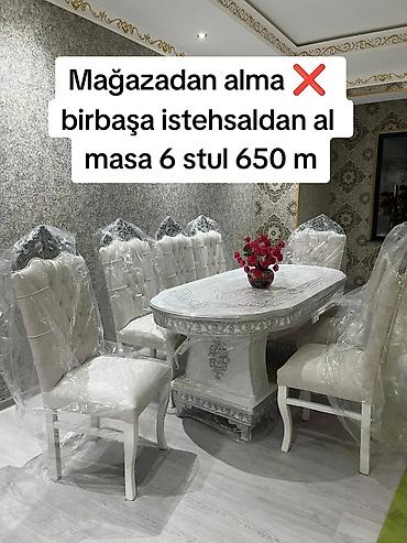 Qonaq otağı üçün, Yeni, Oval masa, 6 stul