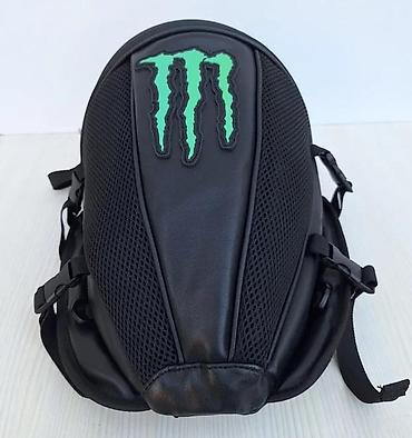 Sportske torbe i rančevi: Motorcycle tank torba – crna, aerodinamičnog oblika, sa zelenim — 6