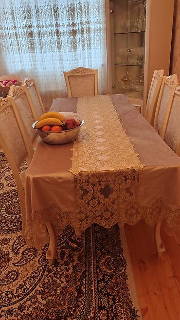 stol və stullar: Qonaq otağı üçün, İşlənmiş, Açılmayan, Dördbucaq masa, 8 stul — 1