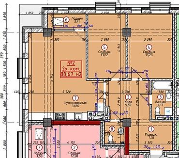 67: 3 комнаты, 88 м², ул. Горького / Панфилова Элитка, 8 этаж, ПСО (под самоотделку) — 4
