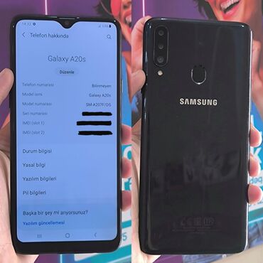 телефон fly q: Samsung A20s, 32 ГБ, цвет - Черный, Сенсорный, Отпечаток пальца, Две SIM карты