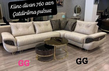 Masa və oturacaq dəstləri: Künc divan, Yeni, Açılan, Bazalı, Parça, Şəhərdaxili pulsuz çatdırılma