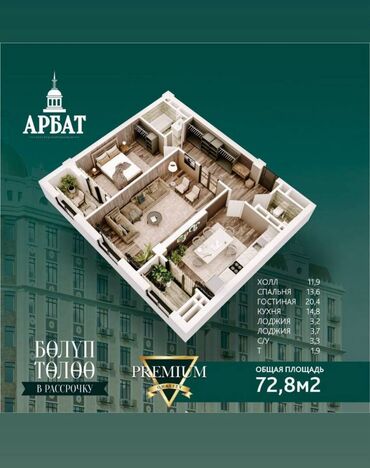 кок ой: СРОЧНО продается, 2х комнатная. Элитка Район Фрунзенский(950$ кВ/м)