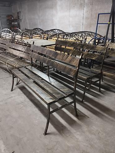 Скамейки: Скамейка Металл, Со спинкой, С крышей — 12