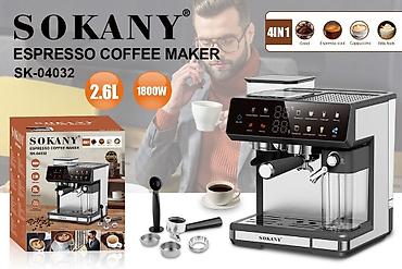 mak: Кофемашина SOKANY Espresso Coffee Maker SK-04032 - 4 в 1: помол — 1