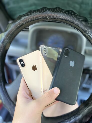 часы sim card: IPhone Xs, Колдонулган, 256 ГБ, Matte Gold, Коргоочу айнек, Каптама, 74 %