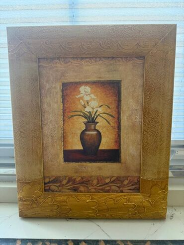 kətan tablo: El isi yagli boya ile