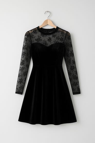 черно белая платья: Вечернее платье, Коктейльное, Полиэстер, С рукавами, XL