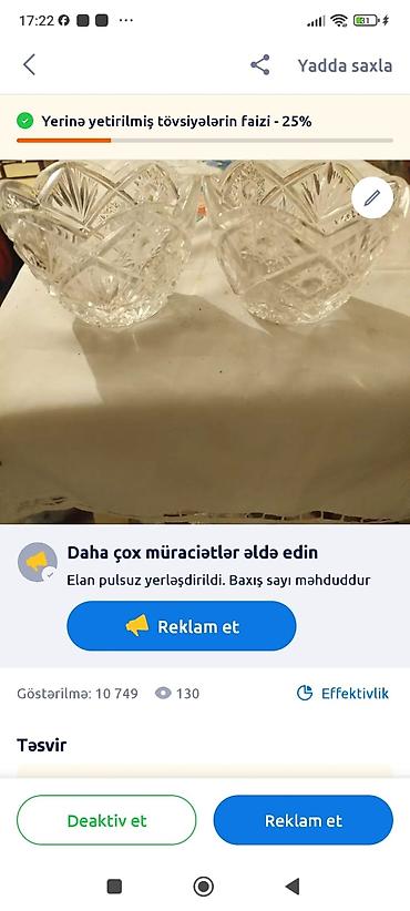 Təcilir satılır qədimi konfet qabı lalafo.az -da Təcilir satılır qədimi konfet qabı