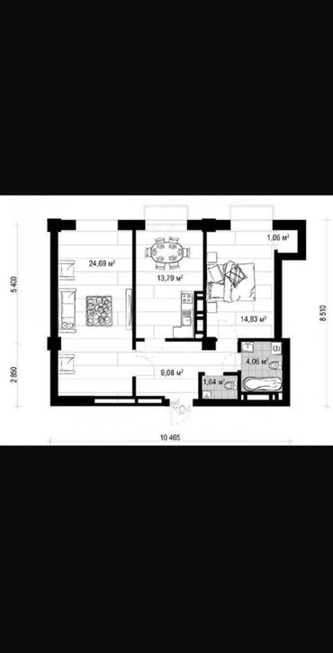 жк нью йорк купить квартиру: 2 бөлмө, 69 кв. м, Элитка, 3 кабат, ПСО (өзү оңдоп түзөтүп бүтүү үчүн)