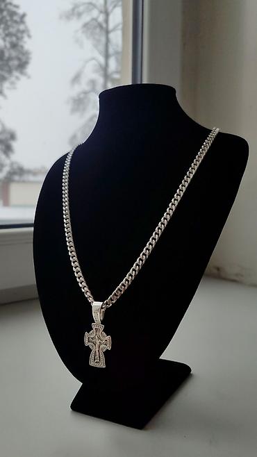 Серебряные цепочки: Цепь Панцирная с крестом Серебро 925 проба Ювелирные услуги — 3