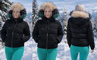 ugg mini 42: Ženska zimska jakna sa kapuljačom i bogatim krznom - Boja jakne: crna — 3