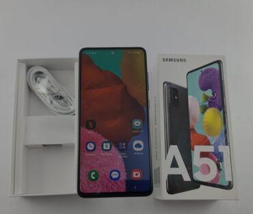 Samsung: Samsung A51, Б/у, 128 ГБ, цвет - Черный, 2 SIM