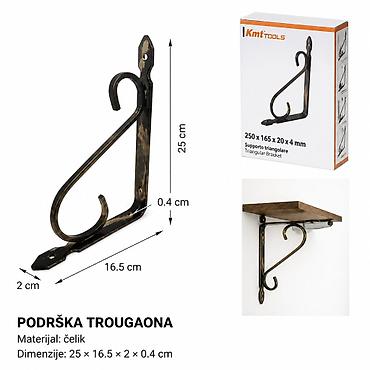 KMT Crni četka cvet nosač 9364598 Opis: - Trobogona metalna