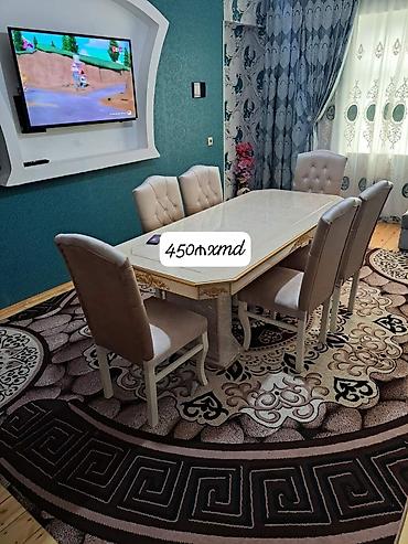 Ev və bağ: Qonaq otağı üçün, Yeni, Açılmayan, Dördbucaq masa, 6 stul — 5