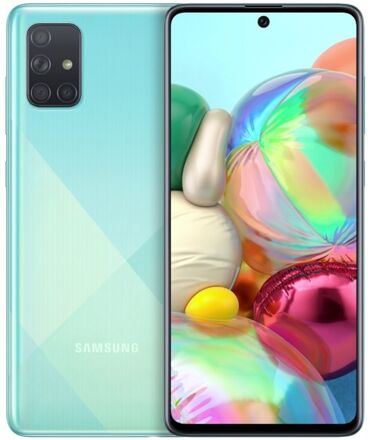 samsung a71 kabro: Samsung Galaxy A71, 128 ГБ, цвет - Голубой, Отпечаток пальца, С документами