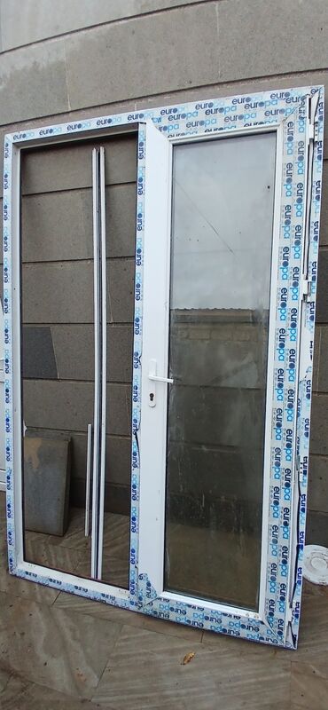 col qapi modelleri: PVC şüşəbənd qapı-pəncərə bloku - Material: ağ PVC profil
