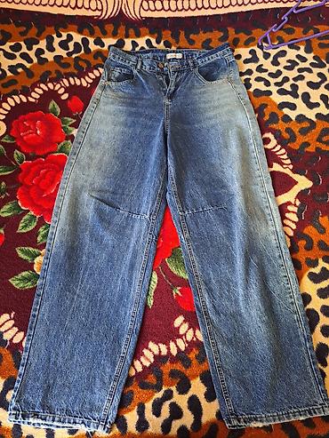 enli cins salvarlar: Geniş kəsimli klassik cins şalvar -Ölçü: 31 - Material: qalın denim - — 1