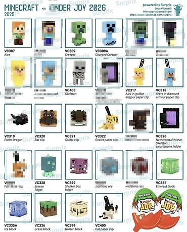minecraft игрушки: Коллекция мини‑игрушек Minecraft из серии Kinder Joy 2026. Что — 1